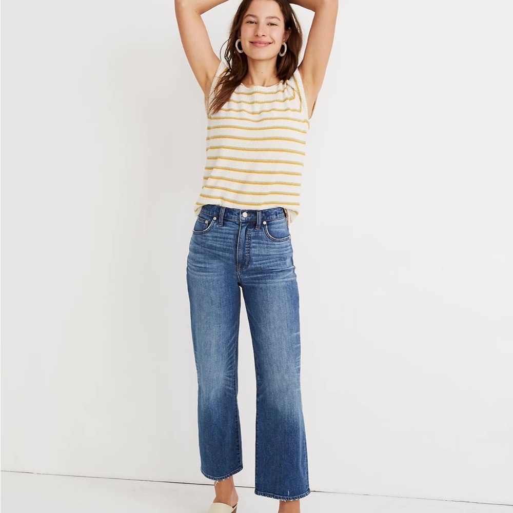EUC Madewell Slim Wide Leg Crop Jeans